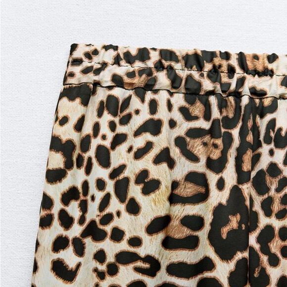 ZARA ANIMAL PRINT STRAIGHT LEG PANTS - Picture 7 of 7